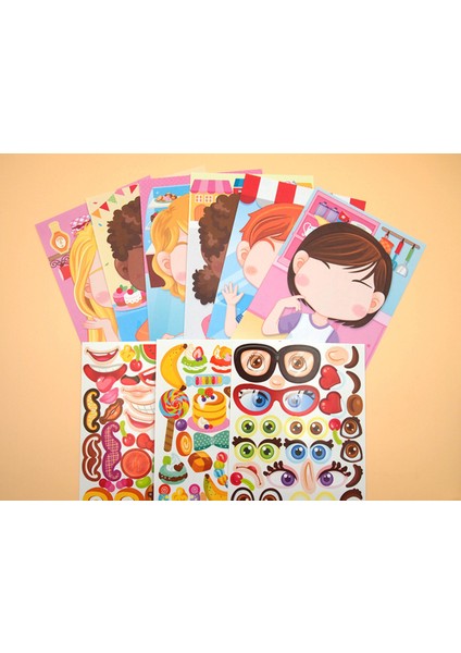 4 Adet Rastgele Stil Çocuklar Kendi Yapışkan Bulmaca Oyunları Yüz Yapma Prenses Hayvan Dinozor Montajı Puzzle Bebek Tanıma Eğitim Oyuncakları (Yurt Dışından)