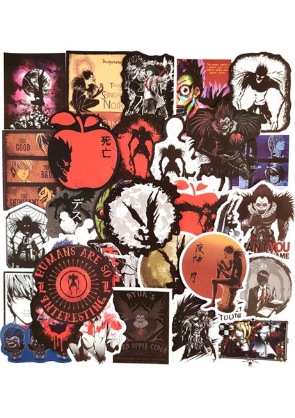 B 10 Adet Rastgele Stil Pcs Death Note Japon Anime Çıkartmaları Laptop Bagaj Motosiklet Telefon Kaykay Oyuncak Araba Günlük Kask Için (Yurt Dışından) modelleri