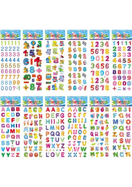 Stil 3 Stil 12 Sayfa Paket Çocuk Sticker 3D Kabarık Çeşitli Çizgi Film Hayvan Meyve Çeşitli Scrapbooking Sticker Kız Erkek Doğum Günü Hediyesi (Yurt Dışından)