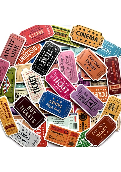 Td Zw Retro Film Bilet Faturası Etiketi Valiz Kaykay Dizüstü Bilgisayar Bagaj Buzdolabı Telefon Araba Stil Dıy Sticker (Yurt Dışından)
