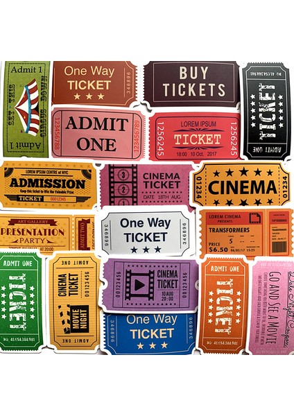 Td Zw Retro Film Bilet Faturası Etiketi Valiz Kaykay Dizüstü Bilgisayar Bagaj Buzdolabı Telefon Araba Stil Dıy Sticker (Yurt Dışından) modelleri