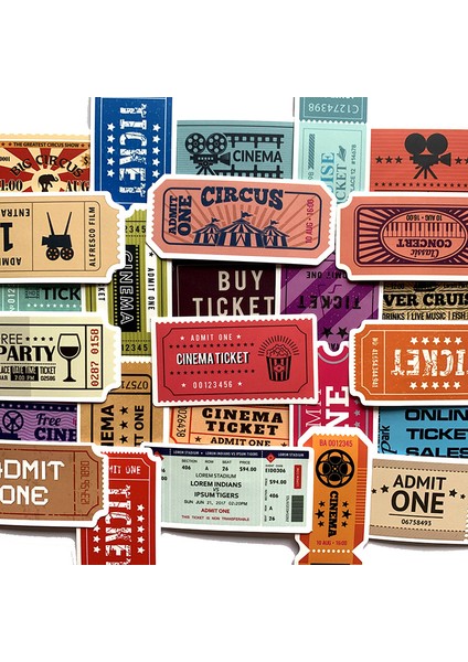 Td Zw Retro Film Bilet Faturası Etiketi Valiz Kaykay Dizüstü Bilgisayar Bagaj Buzdolabı Telefon Araba Stil Dıy Sticker (Yurt Dışından) fırsatları
