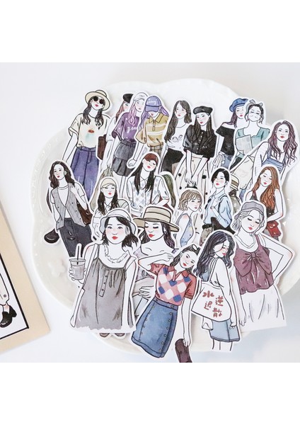 Sevimli Kız Çıkartma El Sanatları ve Scrapbooking Etiket Kitabı Öğrenci Etiketi Dekoratif Sticker Çocuk Oyuncakları (Yurt Dışından)