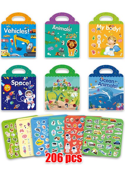 Kumral Tarzı Çocuklar Çizgi Film Komik Hayvan Böcek Okyanus Öğrenme Algı Sahne Stickerlar Kendin Yap Etiket Kitabı Eğitici Oyuncaklar - Turkish (Yurt Dışından) fiyatları