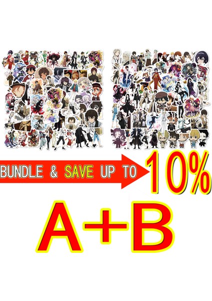 50 Adet A ve 50 Adet B Tarzı Pcs Anime Bungou Stray Dogs Stickerlar Japonya Çıkartması Laptop Kaykay Bavul Bagaj Anime Sticker Çocuk Hediyeleri Oyuncaklar (Yurt Dışından)