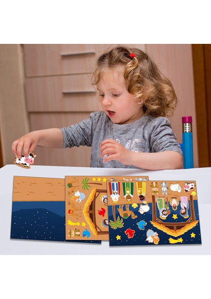 4 Sayfa Stili Çocuklar 24 Sayfa Doğum Sahnesi Stickerları Dıy Bulmaca Oyunları Oyuncakları Çocuklar Bir Doğum Sahnesi Yapın Stickerları Komik Noel El Sanatları Hediyeler (Yurt Dışından)