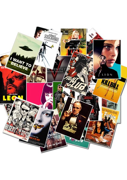 D116 (25 Adet) Stili Klasik Film Çıkartmaları Valiz Laptop Sanat Boyama Kill Bill Pulp Fiction Poster Çıkartmaları Su Geçirmez Kaykay Oyuncak (Yurt Dışından)
