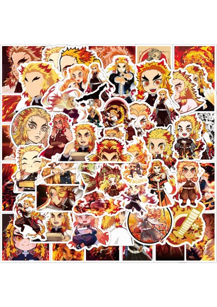 CS06-1 50 Adet Tarzı Rengoku Kyoujurou Çıkartmaları Kimetsu No Yaiba Mugen Tren Anime Pvc Su Geçirmez Çıkartmalar Çocuklar Için Hediye (Yurt Dışından) fiyatları