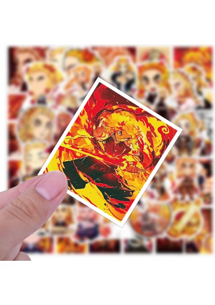 CS06-1 50 Adet Tarzı Rengoku Kyoujurou Çıkartmaları Kimetsu No Yaiba Mugen Tren Anime Pvc Su Geçirmez Çıkartmalar Çocuklar Için Hediye (Yurt Dışından) modelleri