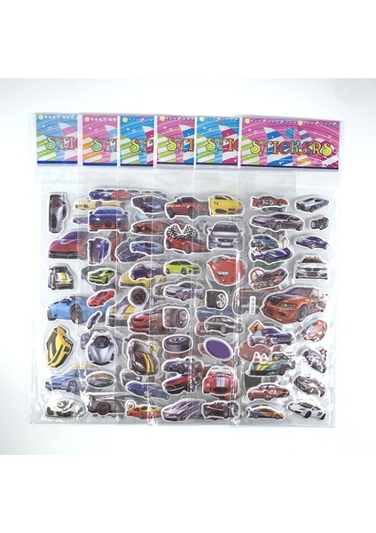 Sayı Harf Stili 12 Sayfalar Set Yarış Arabası Spor Arabalar Tarzı 3D Kabarık Balon Pvc Sticker Çocuk Çizgi Film Etiketler Erkekler Için Klasik Oyuncaklar (Yurt Dışından) modelleri