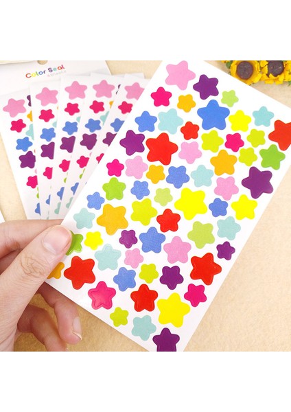 Yıldız 6 Sayfa Stili 6 Sayfa Çocuk Sticker Sevimli Kalp Yıldız Nokta Şekil Sticker Scrapbooking Günlük Fotoğraf Albümü Süsleme Malzemesi Kız Erkek Hediye (Yurt Dışından)