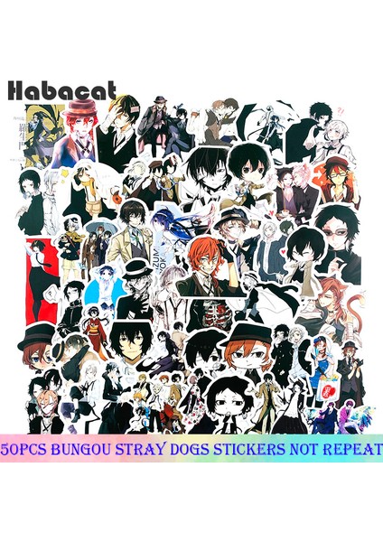 50 Adet Tarzı Bungou Stray Dogs Anime Graffiti Etiketleri Çocuklar Için Hediye Oyuncaklar - Dıy Kaykay Laptop Araba Telefon Motosiklet Bisiklet (Yurt Dışından)