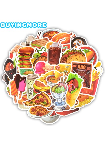 Çocuklar Için Fast Food Sticker Oyuncakları Lezzetli Hamburger Patates Kızartması Dondurma Menü Etiketler Sticker Dıy Buzdolabı Laptop Gitar Araba Için (Yurt Dışından)