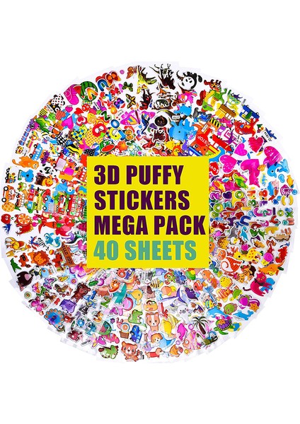 Erkek Çocuk Stili Için 40 Çizgi 40 Sayfa Lotlu Çizgi Etiketleri 3D Çizgi Karakterleri Prenses Kabarık Erkekler Için Hediye Festival Parti Etiketleri (Yurt Dışından) modelleri