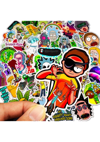 50 Adet TZ-1007 Stili Karikatür Anime Rick ve Morti Sticker Su Geçirmez Kaykay Seyahat Bavulu Telefon Dizüstü Bilgisayar Bavul Sticker Sevimli Çocuk Oyuncak Hediye (Yurt Dışından) modelleri