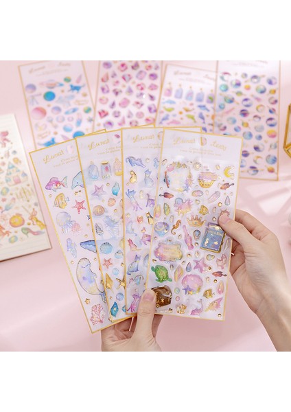 Rastgele Bir Stil Sihirli Gezegen Kristal Epoksi Uzay Sticker Sevimli Şeffaf Üç Boyutlu El Kitabı Günlük Dekorasyon Dıy Çocuk Hediyesi (Yurt Dışından) fiyatları