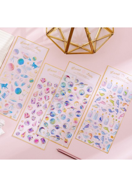 Rastgele Bir Stil Sihirli Gezegen Kristal Epoksi Uzay Sticker Sevimli Şeffaf Üç Boyutlu El Kitabı Günlük Dekorasyon Dıy Çocuk Hediyesi (Yurt Dışından) fırsatları