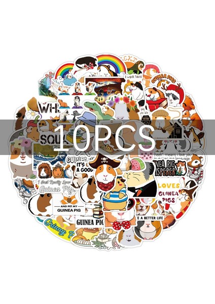 10 Adet Tarzı Çocuk Hediyesi Için Pcs Çizgi Anime Deniz Domuzları Sticker Dekorasyon Valiz Laptop Motosiklet Bilgisayar Su Bardağı Cep Telefonu Su Geçirmez Yapışkanlar (Yurt Dışından)