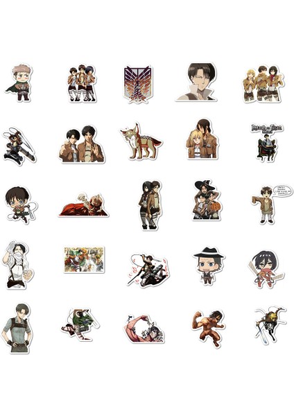 A-50PCS Rastgele Stil Pcs Japon Anime Attack On Titan Çıkartma Seti Dıy Oyuncak Gitar Scrapbook Kaykay Snowboard Valiz Graffiti Için (Yurt Dışından)