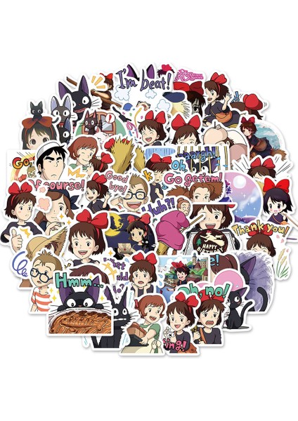 E-50 Adet Tarzı Japon Anime Ghibli Hayao Miyazaki Totoro Canavarlar Ruhu Stickerları Prenses Mononoke Kiki Öğrenci Kırtasiye Stickerı Decal (Yurt Dışından)