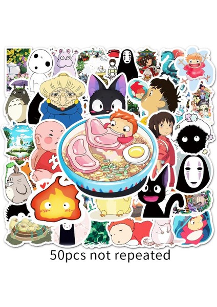 E-50 Adet Tarzı Japon Anime Ghibli Hayao Miyazaki Totoro Canavarlar Ruhu Stickerları Prenses Mononoke Kiki Öğrenci Kırtasiye Stickerı Decal (Yurt Dışından) fiyatları