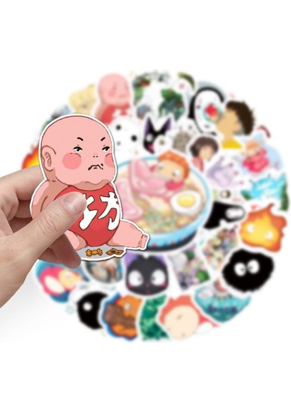E-50 Adet Tarzı Japon Anime Ghibli Hayao Miyazaki Totoro Canavarlar Ruhu Stickerları Prenses Mononoke Kiki Öğrenci Kırtasiye Stickerı Decal (Yurt Dışından) fırsatları