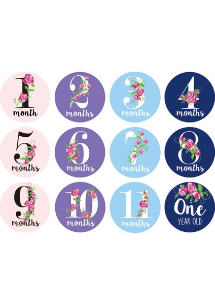 No.4 Tarzı Aylık Sticker Bebek Fotoğrafçılık Milestone Anı Ayda Yeni Doğmuş Çocuklar Anma Kartı Numarası Fotoğraf Aksesuarları (Yurt Dışından)