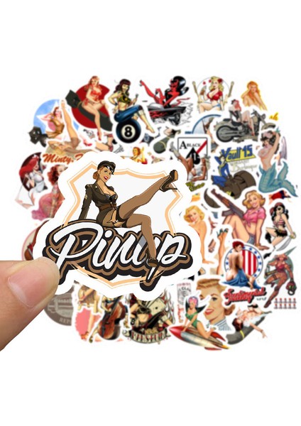 No.2 Tarzı Avrupa ve Amerika Retro Kız Pin Up Kız Sticker Dekorasyon Ajanda Sticker Dıy Ablum Günlük Scrapbooking Etiket Sticker (Yurt Dışından) fiyatları