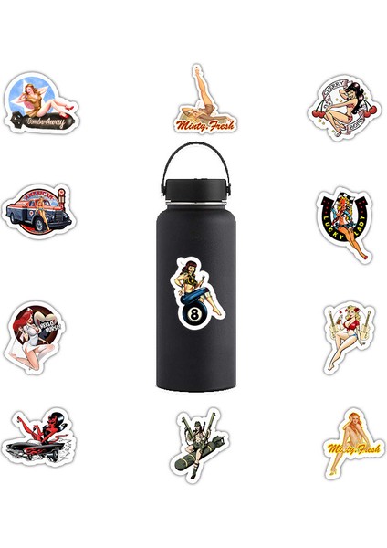 No.2 Tarzı Avrupa ve Amerika Retro Kız Pin Up Kız Sticker Dekorasyon Ajanda Sticker Dıy Ablum Günlük Scrapbooking Etiket Sticker (Yurt Dışından) fırsatları