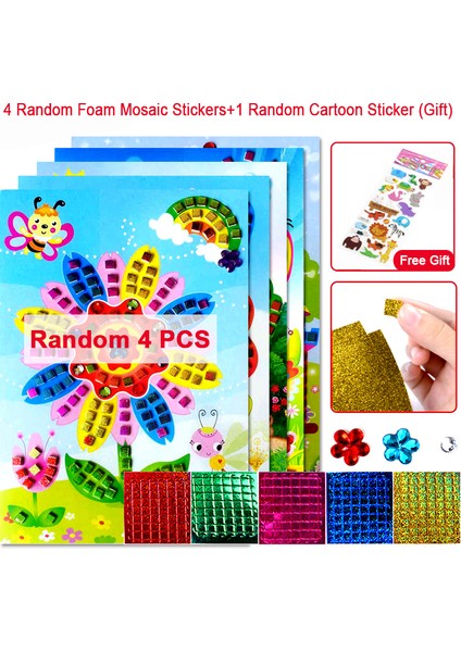 4mskth 1tz Stili Çocuklar Için El Yapımı Sanat Oyuncakları: Kristal Akrilik Bulmaca Dıy Köpük Eva Sticker Eğitici Oyuncaklar (Yurt Dışından)