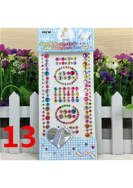 No.13 Tarzı Çok Stil Karışık Renk Akrilik Taşlı Kristal Süsleme Stickerlar 3D Bebek Çocuklar Erkek Kız Kendin Yap Sevimli Çocuk Oyuncak Stickerları (Yurt Dışından)