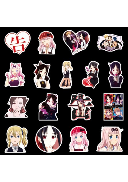 Quan Ye Cha Tarzı Kaguya-Sama: Aşk Savaşı Anime Stickerları Fujiwara Chika Shinomiya Kaguya Araba Stickerları Laptop Bavul Kaykay Çıkartmaları (Yurt Dışından) indirimleri