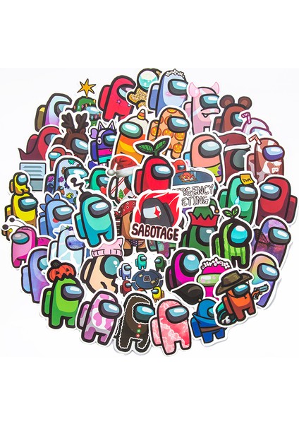 A50-PCS Tarzı Amongus Bagaj Sticker Not Defteri Kask Su Geçirmez Grafiti Oyuncak Sticker (Yurt Dışından)