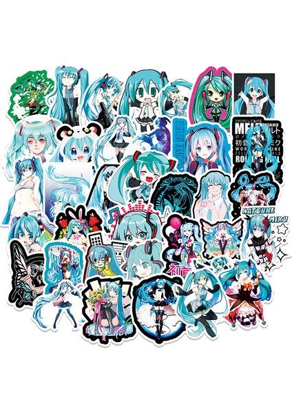 50 Adet Tüm Stil Pcs Hatsune Anime Miku Çıkartmaları Pvc Su Geçirmez Kaykay Laptop Kask Klasik Oyuncak Çocuk Doğum Günü Hediyeleri (Yurt Dışından)