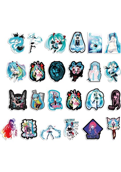 50 Adet Tüm Stil Pcs Hatsune Anime Miku Çıkartmaları Pvc Su Geçirmez Kaykay Laptop Kask Klasik Oyuncak Çocuk Doğum Günü Hediyeleri (Yurt Dışından)