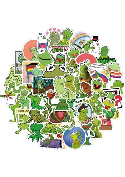 B-50 Adet Tarzı Kaykay Kaskı Hediye Kutusu Bisiklet Bilgisayar Defter Araba Anime Sevimli Kurbağa Oyuncakları Için Ilginç Kurbağa Grafiti Sticker'lar (Yurt Dışından)