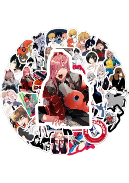 CS07-4 50 Adet Stil Çizgi Stil Anime Chainsaw Man Stickerları Power Himeno Hayakawa Aki Reze Higashiyama Kobeni Stikerler Su Geçirmez Pvc Çocuk Oyuncakları (Yurt Dışından) fiyatları