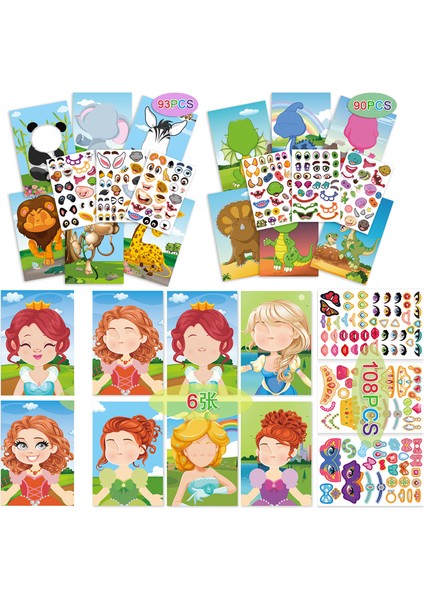 Turuncu Tarzı Yüz Dıy Hayvan Puzzle Sticker Çocuklar Eğlenceli Oyun Hediye Yaratıcı Sticker Bebek Oyuncakları (Yurt Dışından) fiyatları