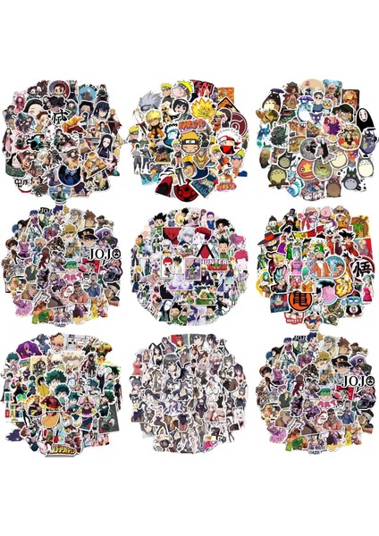 AZ025-50 Adet Tarzı Çeşitli Anime Sticker'lar: Demon Slayer, Naruto, Attack On Titan, Dragon Ball, Rited Away Sticker'lar, Sevimli Sticker Paketi (Yurt Dışından)