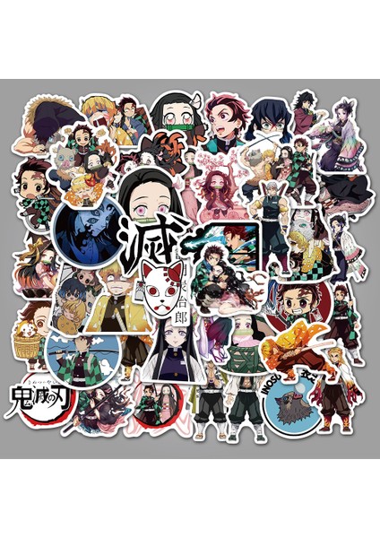 AZ025-50 Adet Tarzı Çeşitli Anime Sticker'lar: Demon Slayer, Naruto, Attack On Titan, Dragon Ball, Rited Away Sticker'lar, Sevimli Sticker Paketi (Yurt Dışından)