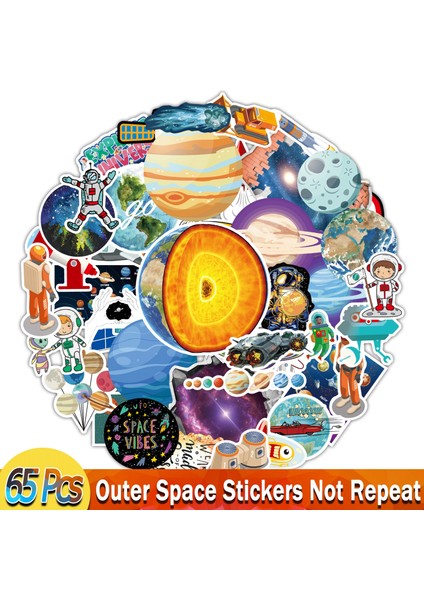 65 Dış Uzay Stili Çocuklar Için Harika Uzay Sticker Oyuncakları Ufo Astronot Roket Gezegen Sticker Etiketler Kaykay Araba Laptop Bisiklet Üzerinde (Yurt Dışından)