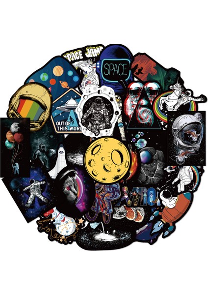 65 Dış Uzay Stili Çocuklar Için Harika Uzay Sticker Oyuncakları Ufo Astronot Roket Gezegen Sticker Etiketler Kaykay Araba Laptop Bisiklet Üzerinde (Yurt Dışından) fiyatları