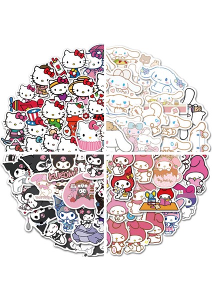 50 Adet Tarzı Kawaii Kuromi Etiketler Sevimli Merhaba Kitty Sticker Laptop Telefon Kılıfı Kızlar Sanrio My Melody Anime Etiketler Çocuklar Oyuncaklar (Yurt Dışından)