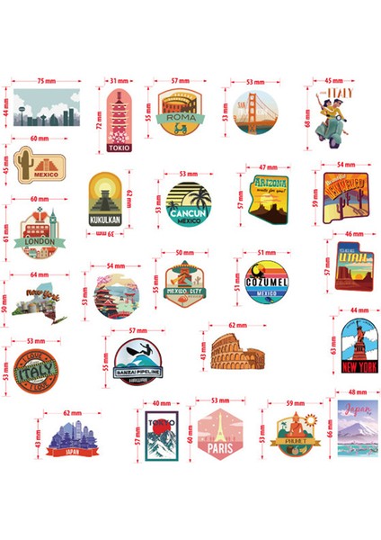 50 Adet Tarzı Seyahat Şehir Manzara Çizgi Film Grafiti Sticker Dıy Motosiklet Kaykay Defter Valiz Su Geçirmez Sticker Etiket (Yurt Dışından) indirimleri