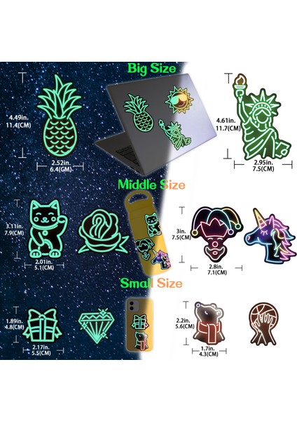 15 Sevimli Kelime Stili Yamıow Karanlıkta Parlayan Neon Işıklı Unicorn Sevimli Kedi Sticker'ı Yatak Odası Valiz Laptop Şişe Gitar Oyuncağa Yapışkanlık (Yurt Dışından) indirimleri