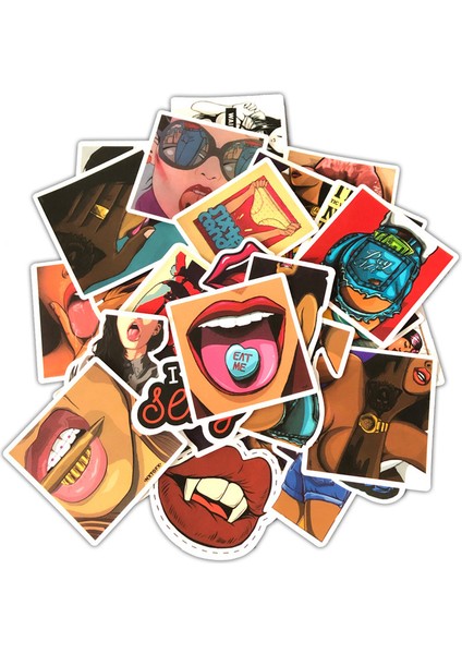 30 Adet Tarzı Karikatür Güzellik Kız Çıkartmaları Araba Stil Bisiklet Motosiklet Telefon Dizüstü Seyahat Bagaj Eğlenceli Spoof Jdm Etiket (Yurt Dışından)