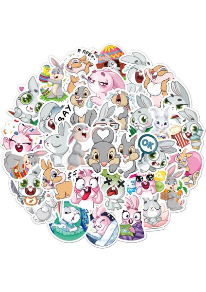 A-50 Adet Tarzı Sevimli Tavşan Dıy Dekor Sticker Çıkartma Laptop Telefon Defter Kaykay Çocuk Hediye Oyuncağı (Yurt Dışından) fiyatları