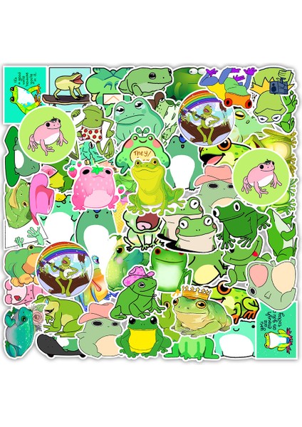 E-50 Adet Tarzı Kaykay Kaskı Hediye Kutusu Bisiklet Bilgisayar Defter Araba Anime Sevimli Kurbağa Oyuncakları Için Ilginç Kurbağa Grafiti Sticker'lar (Yurt Dışından)