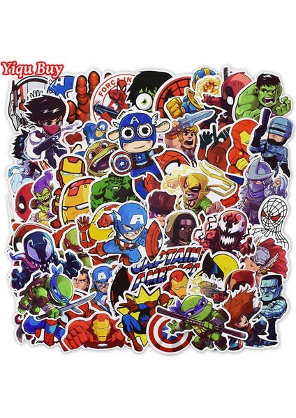 Süper Kahraman Anime Film Sticker'ları Laptop Araba Motosiklet Buzdolabı Bisiklet Gitar Sırt Çantası Çıkartmaları Çizgi Film Su Geçirmez Çıkartmalar (Yurt Dışından)