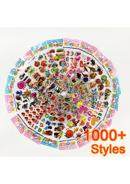 Kelebek Tarzı 12 Sayfa Paket 3D Çizgi Film Stickerları Defter Yapışkanı Su Geçirmez Balon Pvc Kendin Yap Oyuncaklar Sevimli Prenses Araba Kız Erkek Çocuklar Hediye (Yurt Dışından) fiyatları